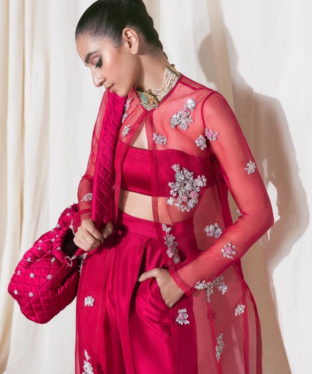 Scarlet Sheer Organza elegance